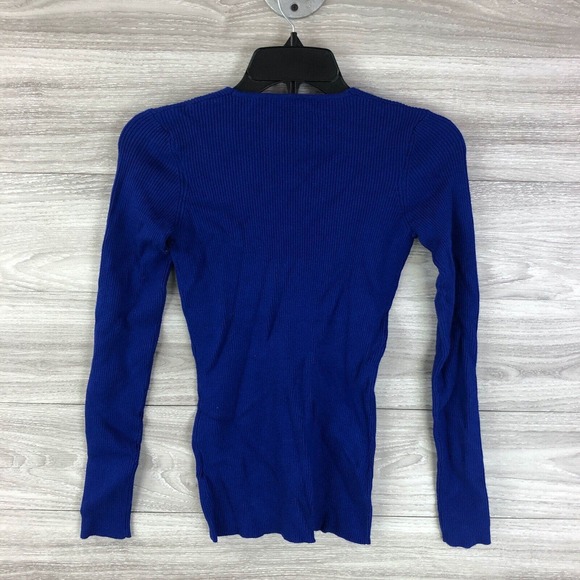 Vertigo Shapely V Neck Rib Pull Over Sweater Size Small $198 - Picture 7 of 8